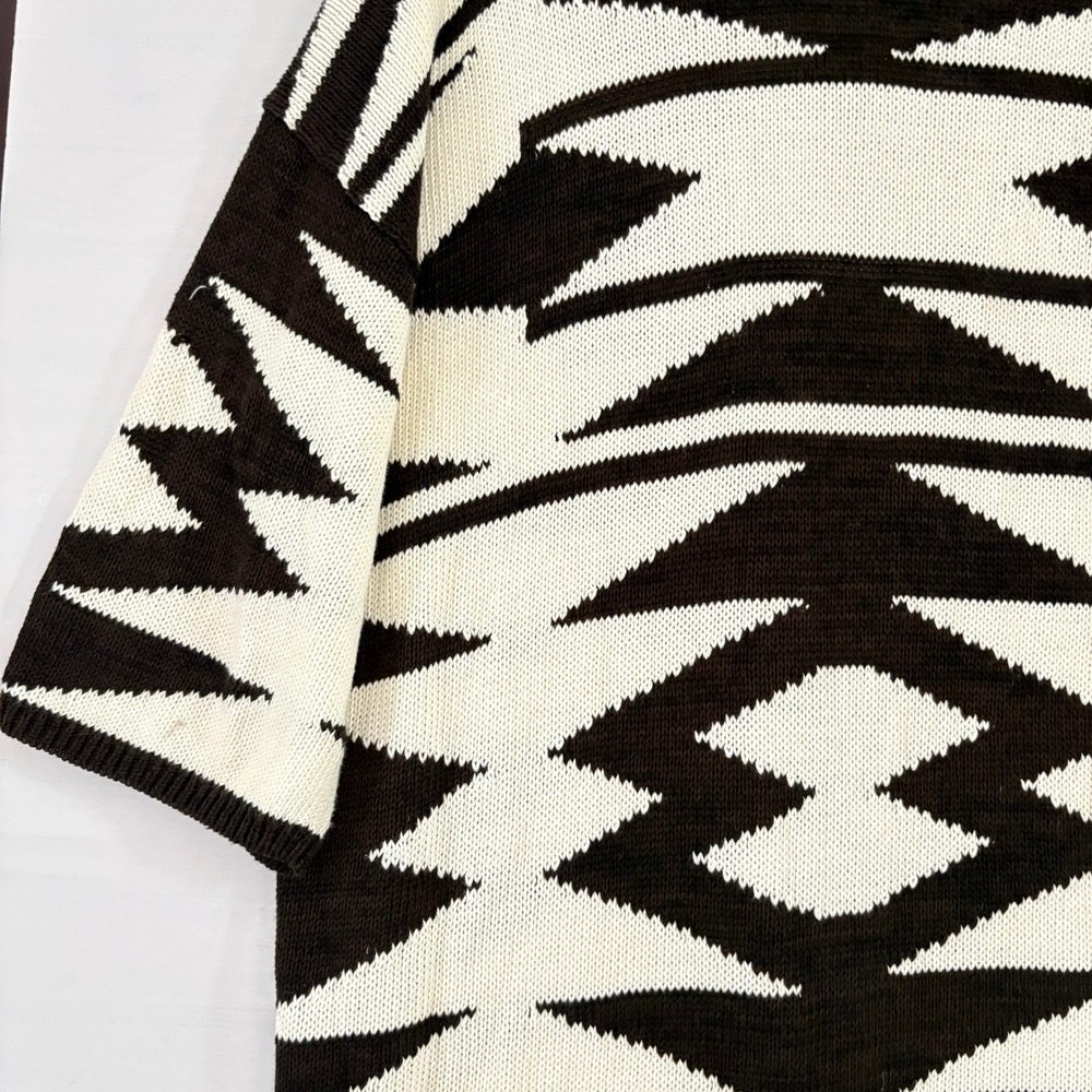 Lauren Ralph Lauren Southwestern Geometric Intarsia Knit Open Cardigan Black XS - Picture 4 of 10